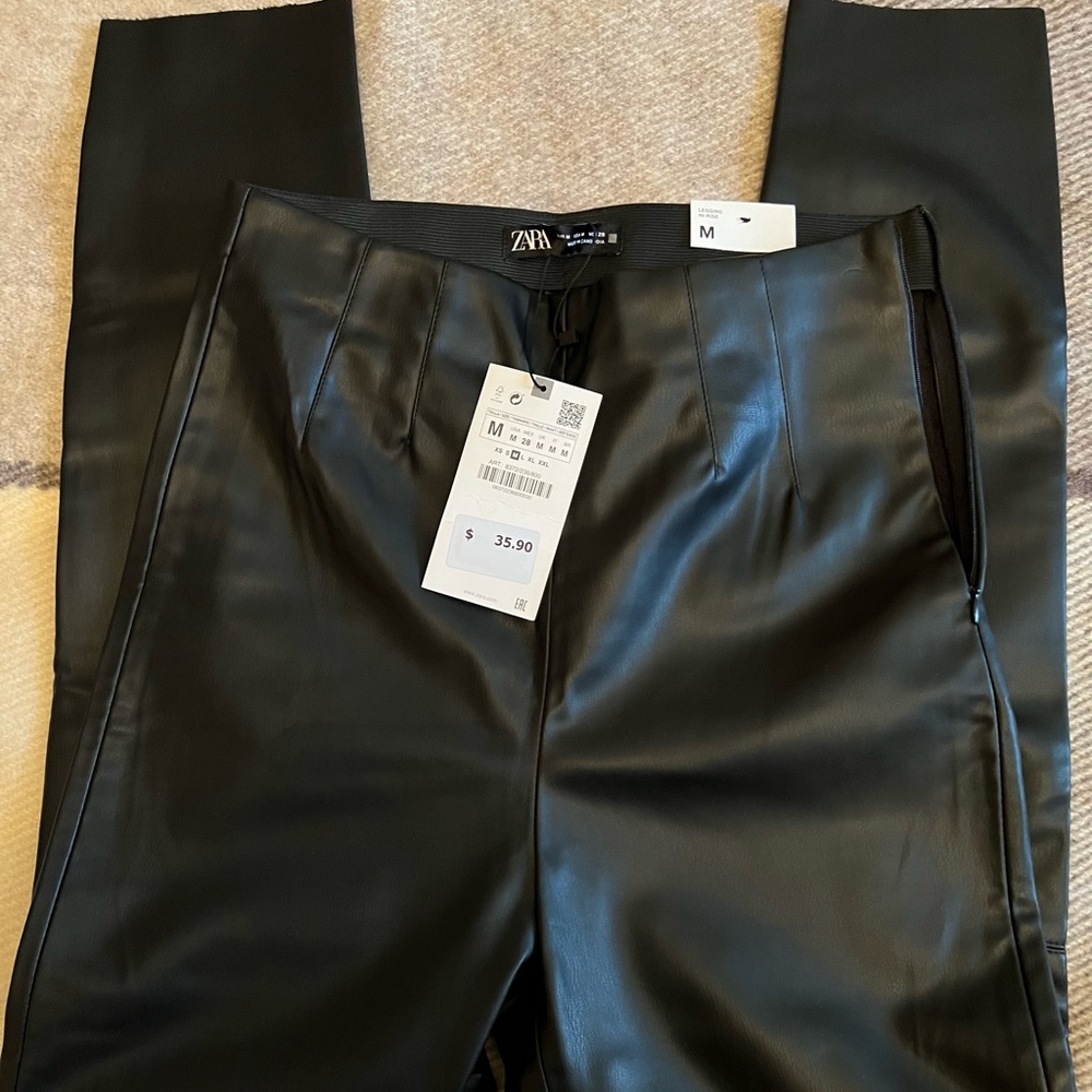 ZARA faux leather leggings